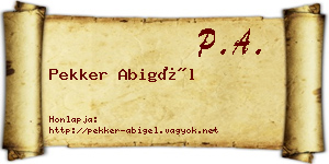 Pekker Abigél névjegykártya
